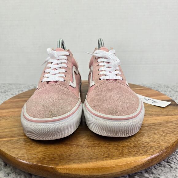 Vans Old Skool Pink White Casual Athletic Daily Y2K Sneakers Womens 7 - Picture 4 of 12